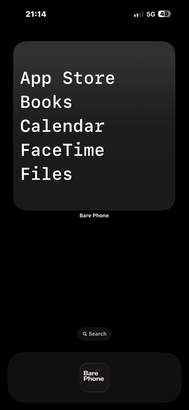 Bare Phone App Screenshot